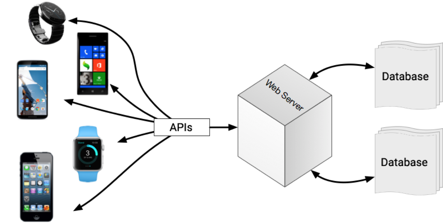 How APIs work in realtion to a web-server: http://www.stepin-solutions.com/blog/api-programming-backbone-of-mobile-app-development/